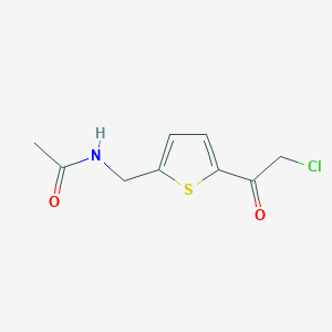 molecular formula C9H10ClNO2S B176410 N-{[5-(2-chloroacetyl)thiophen-2-yl]methyl}acetamide CAS No. 104082-15-7
