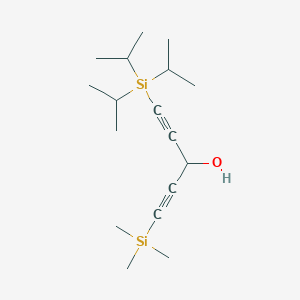 molecular formula C17H32OSi2 B176415 1-Trimethylsilyl-5-tri(propan-2-yl)silylpenta-1,4-diyn-3-ol CAS No. 167971-38-2