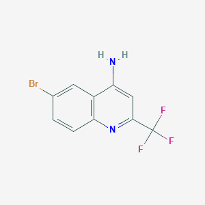 molecular formula C10H6BrF3N2 B176477 6-Bromo-2-(trifluoromethyl)quinolin-4-amine CAS No. 1700-91-0