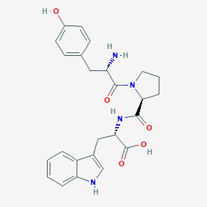 molecular formula C25H28N4O5 B176481 (2S)-2-[[(2S)-1-[(2S)-2-amino-3-(4-hydroxyphenyl)propanoyl]pyrrolidine-2-carbonyl]amino]-3-(1H-indol-3-yl)propanoic acid CAS No. 122409-33-0
