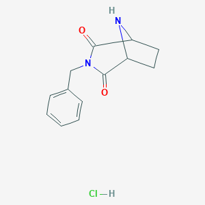 molecular formula C13H15ClN2O2 B176542 3-Benzyl-3,8-diazabicyclo[3.2.1]octane-2,4-dione hydrochloride CAS No. 109402-03-1