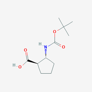 molecular formula C11H19NO4 B176624 trans-2-((tert-Butoxycarbonyl)amino)cyclopentanecarboxylic acid CAS No. 136315-71-4