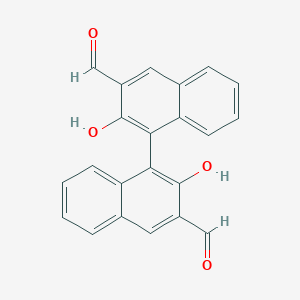molecular formula C22H14O4 B176649 4-(3-Formyl-2-hydroxynaphthalen-1-yl)-3-hydroxynaphthalene-2-carbaldehyde CAS No. 121314-69-0