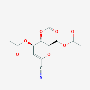 molecular formula C13H15NO7 B176736 [(2R,3R,4R)-3,4-diacetyloxy-6-cyano-3,4-dihydro-2H-pyran-2-yl]methyl acetate CAS No. 120085-63-4