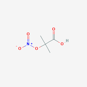 molecular formula C4H7NO5 B176739 2-Methyl-2-(nitrooxy)propanoic acid CAS No. 1617-35-2