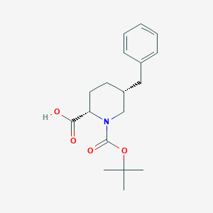 molecular formula C18H25NO4 B176843 (5R)-5-Benzyl-1-Boc-L-pipecolinic acid CAS No. 167423-92-9