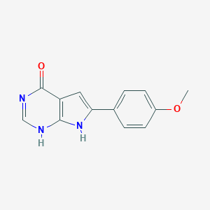 molecular formula C13H11N3O2 B176910 6-(4-Methoxyphenyl)-3H-pyrrolo[2,3-d]pyrimidin-4(7H)-one CAS No. 173458-97-4