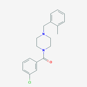 molecular formula C19H21ClN2O B176946 (3-Chlorophenyl)-[4-[(2-methylphenyl)methyl]piperazin-1-yl]methanone CAS No. 5953-54-8