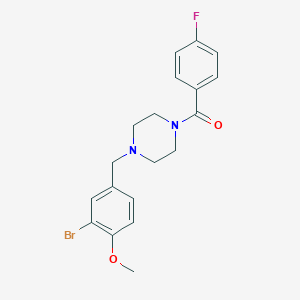 molecular formula C19H20BrFN2O2 B176954 [4-[(3-Bromo-4-methoxyphenyl)methyl]piperazin-1-yl]-(4-fluorophenyl)methanone CAS No. 5997-38-6