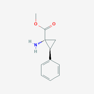 molecular formula C11H13NO2 B176971 methyl (1R,2S)-1-amino-2-phenylcyclopropane-1-carboxylate CAS No. 197778-15-7