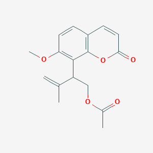 molecular formula C17H18O5 B176986 Isomurralonginol acetate CAS No. 139115-59-6