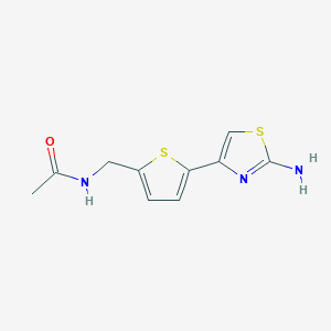 molecular formula C10H11N3OS2 B176991 N-{[5-(2-氨基-1,3-噻唑-4-基)噻吩-2-基]甲基}乙酰胺 CAS No. 162277-86-3