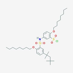 molecular formula C36H58ClNO6S2 B017707 2-Octyloxy-5-[2-octyloxy-5-(1,1,3,3-tetramethylbutyl)phenylsulfonylamino]benzenesulfonyl chloride CAS No. 109871-03-6