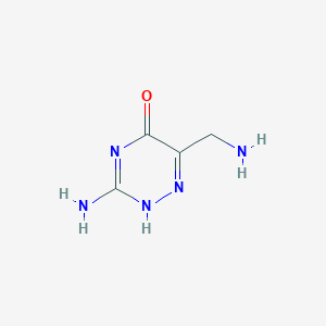 molecular formula C4H7N5O B177106 3-Amino-6-(aminomethyl)-1,2,4-triazin-5(4H)-one CAS No. 155499-44-8