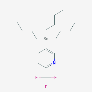 molecular formula C18H30F3NSn B177110 5-Tributylstannyl-2-trifluoromethylpyridine CAS No. 1204580-76-6