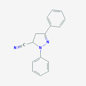 molecular formula C16H13N3 B177169 1,3-diphenyl-4,5-dihydro-1H-pyrazole-5-carbonitrile CAS No. 3426-35-5