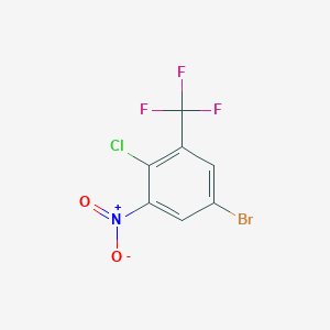 molecular formula C7H2BrClF3NO2 B017731 Benzene, 5-bromo-2-chloro-1-nitro-3-(trifluoromethyl)- CAS No. 105172-74-5