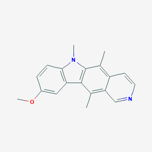 molecular formula C19H18N2O B177326 9-Methoxy-5,6,11-trimethylpyrido[4,3-b]carbazole CAS No. 18073-32-0