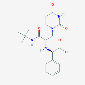 Methyl (2R)-2-[[1-(tert-butylamino)-3-(2,4-dioxopyrimidin-1-yl)-1-oxopropan-2-yl]amino]-2-phenylacetate