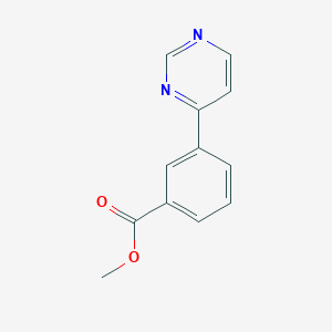 molecular formula C12H10N2O2 B177399 Methyl 3-(pyrimidin-4-yl)benzoate CAS No. 168619-01-0
