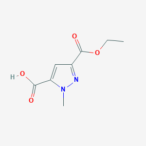molecular formula C8H10N2O4 B177425 3-(ethoxycarbonyl)-1-methyl-1H-pyrazole-5-carboxylic acid CAS No. 199480-36-9