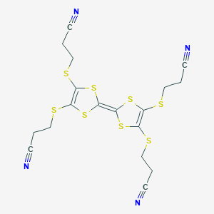 molecular formula C18H16N4S8 B177426 2,3,6,7-Tetrakis(2-cyanoethylthio)tetrathiafulvalene CAS No. 132765-36-7