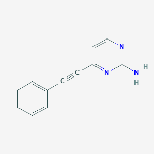 B177478 4-(Phenylethynyl)pyrimidin-2-amine CAS No. 125437-11-8