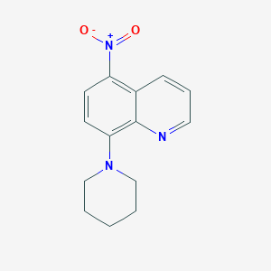 molecular formula C14H15N3O2 B177488 5-Nitro-8-(piperidin-1-yl)quinoline CAS No. 142315-99-9