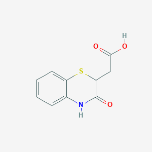 molecular formula C10H9NO3S B177526 (3-oxo-3,4-dihydro-2H-1,4-benzothiazin-2-yl)acetic acid CAS No. 6270-74-2