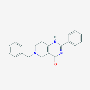 molecular formula C20H19N3O B177533 6-Benzyl-2-phenyl-5,6,7,8-tetrahydro-3H-pyrido[4,3-d]pyrimidin-4-one CAS No. 1047-48-9