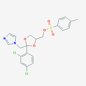 molecular formula C21H20Cl2N2O5S B017754 (cis-2-((1H-Imidazol-1-yl)methyl)-2-(2,4-dichlorophenyl)-1,3-dioxolan-4-yl)methyl 4-methylbenzenesulfonate CAS No. 134071-44-6
