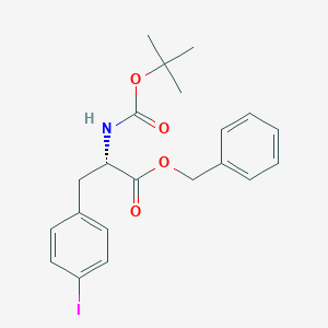 molecular formula C21H24INO4 B177548 N-[tert-butyl-carbonyl]-4-iodo-L-phenylalanine phenylmethyl ester CAS No. 129150-58-9