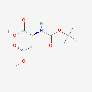 molecular formula C10H17NO6 B177579 (R)-2-((tert-Butoxycarbonyl)amino)-4-methoxy-4-oxobutanoic acid CAS No. 124184-67-4