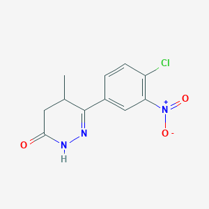 molecular formula C11H10ClN3O3 B177605 6-(4-chloro-3-nitrophenyl)-5-methyl-4,5-dihydropyridazin-3(2H)-one CAS No. 117397-88-3