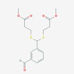 Dimethyl 3,3'-(((3-formylphenyl)methylene)bis(sulfanediyl))dipropanoate