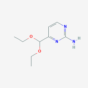 molecular formula C9H15N3O2 B177689 4-(Diethoxymethyl)pyrimidin-2-amine CAS No. 1014-03-5