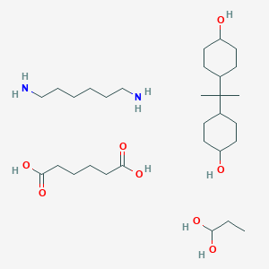 molecular formula C30H62N2O8 B017785 Hexane-1,6-diamine;hexanedioic acid;4-[2-(4-hydroxycyclohexyl)propan-2-yl]cyclohexan-1-ol;propane-1,1-diol CAS No. 103051-63-4