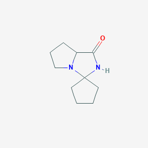 molecular formula C10H16N2O B177956 Spiro[cyclopentane-1,3-[3H]pyrrolo[1,2-c]imidazol]-1(2H)-one, tetrahydro- (9CI) CAS No. 197709-28-7