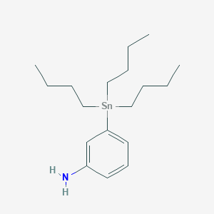 molecular formula C18H33NSn B017797 Benzenamine, 3-(tributylstannyl)- CAS No. 124742-40-1