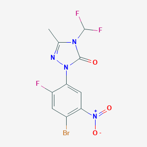 molecular formula C10H6BrF3N4O3 B178050 2-(4-Bromo-2-fluoro-5-nitrophenyl)-4-(difluoromethyl)-2,4-dihydro-5-methyl-3H-1,2,4-triazol-3-one CAS No. 111992-11-1