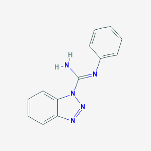 molecular formula C13H11N5 B178052 N-Phenyl-1H-benzo[d][1,2,3]triazole-1-carboximidamide CAS No. 141240-68-8
