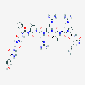 molecular formula C64H106N22O12 B178110 H-Tyr-Gly-D-Ala-Phe-Leu-Arg-Arg-Ile-Arg-Pro-Lys-NH2 CAS No. 160522-58-7