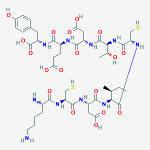 molecular formula C44H68N10O18S2 B178124 (4S)-4-[[(2S)-3-Carboxy-2-[[(2S,3R)-2-[[(2R)-2-[[(2S,3S)-2-[[(2S)-3-carboxy-2-[[(2R)-2-[[(2S)-2,6-diaminohexanoyl]amino]-3-sulfanylpropanoyl]amino]propanoyl]amino]-3-methylpentanoyl]amino]-3-sulfanylpropanoyl]amino]-3-hydroxybutanoyl]amino]propanoyl]amino]-5-[[(1S)-1-carboxy-2-(4-hydroxyphenyl)ethyl]amino]-5-oxopentanoic acid CAS No. 197171-78-1