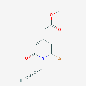 molecular formula C11H10BrNO3 B178159 Methyl 2-(2-bromo-6-oxo-1-prop-2-ynylpyridin-4-yl)acetate CAS No. 141807-55-8