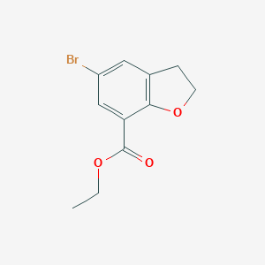 molecular formula C11H11BrO3 B178172 ETHYL 5-BROMO-2,3-DIHYDROBENZOFURAN-7-CARBOXYLATE CAS No. 149109-10-4