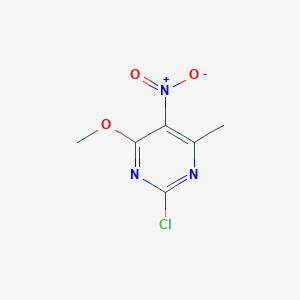 molecular formula C6H6ClN3O3 B178187 2-Chloro-4-methoxy-6-methyl-5-nitropyrimidine CAS No. 1899-99-6