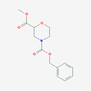 molecular formula C14H17NO5 B178243 Methyl N-Cbz-morpholine-2-carboxylate CAS No. 135782-22-8