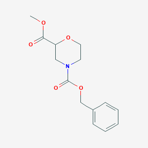 molecular formula C14H17NO5 B178243 4-Benzyl 2-methyl morpholine-2,4-dicarboxylate CAS No. 135782-22-8