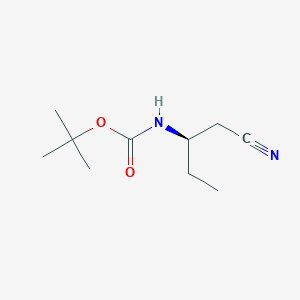 molecular formula C10H18N2O2 B178279 ((R)-2-cyano-1-ethyl-ethyl)-carbamic acid tert-butyl ester CAS No. 198493-28-6