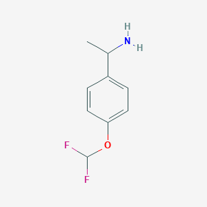 molecular formula C9H11F2NO B178317 1-[4-(Difluoromethoxy)phenyl]ethanamine CAS No. 136123-72-3